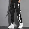 thumbnail image 2 of Pantalones de hombre otoño blanco hip hop ajustados pantalones cargo para hombre negro largo emo con venta al por mayor de lujo talla grande calle algodón Y2k, 2 of 5