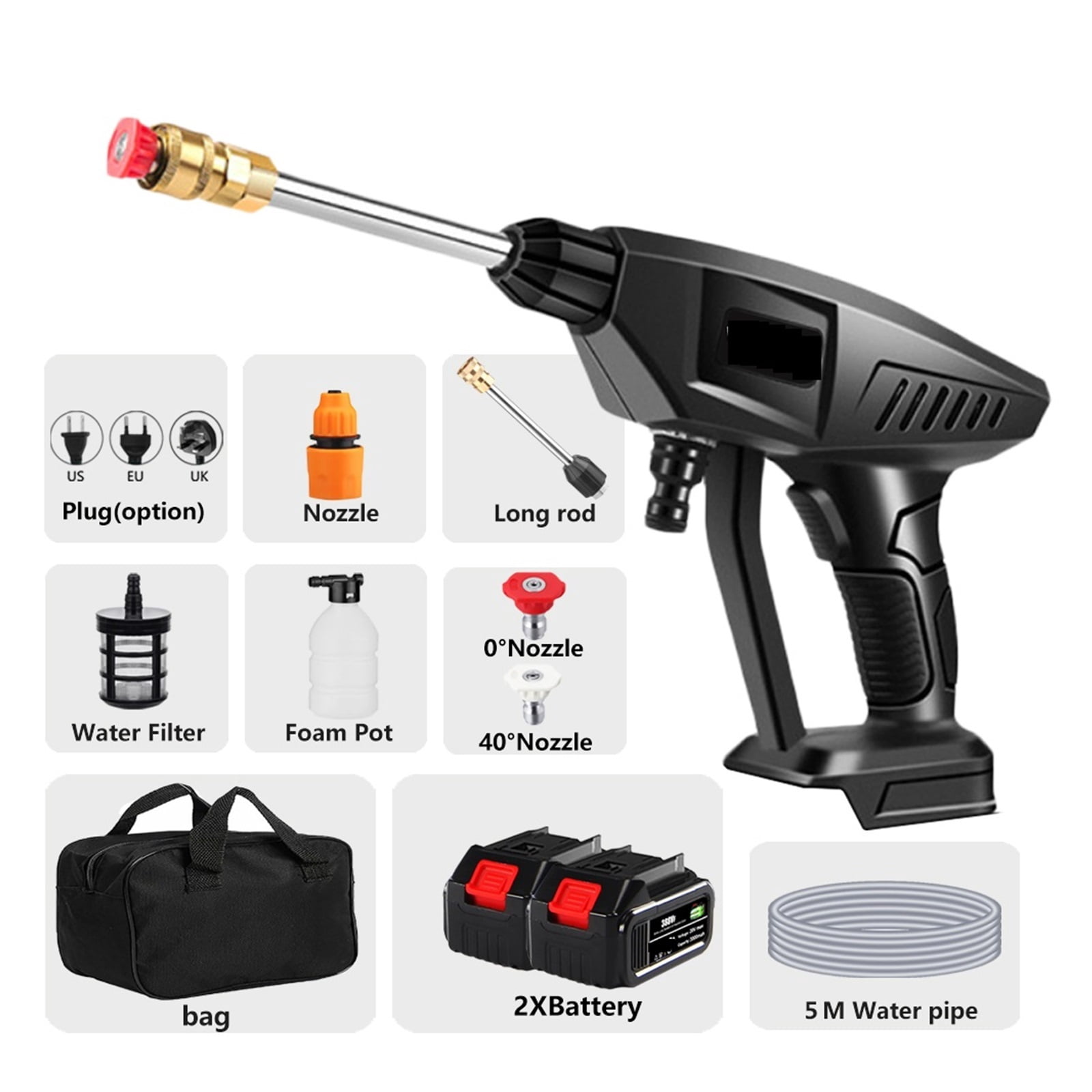 Cordless High Pressure Car Washer Spray Cordless Portable Car Wash Pressure Cleaner Cleaning Machine For 18V Battery