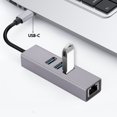 thumbnail image 2 of Visland Expansion Quai Transmission de Données à Grande Vitesse 1000Mbps 3 Ports USB3.0 Type-C à Rj45 Lan Réseau Carte Accessoires Informatiques, 2 of 8