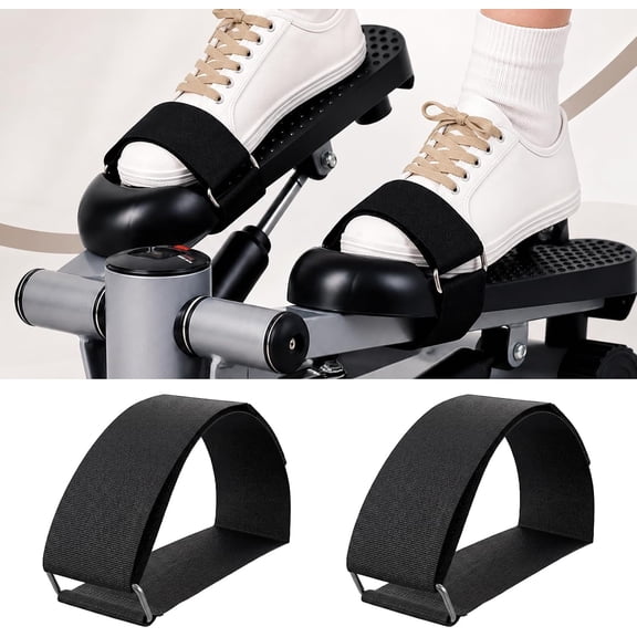 Pedal Straps for Under Desk Elliptical Exerciser, 2 Pack Adjustable Foot Straps for Leg Exerciser, Secure Pedal Accessories for Seniors Fitness Home Gym