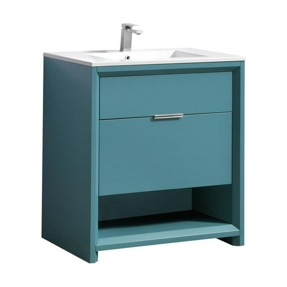 Kubebath NUDO 32″ Modern bathroom Vanity in Teal Green Finish
