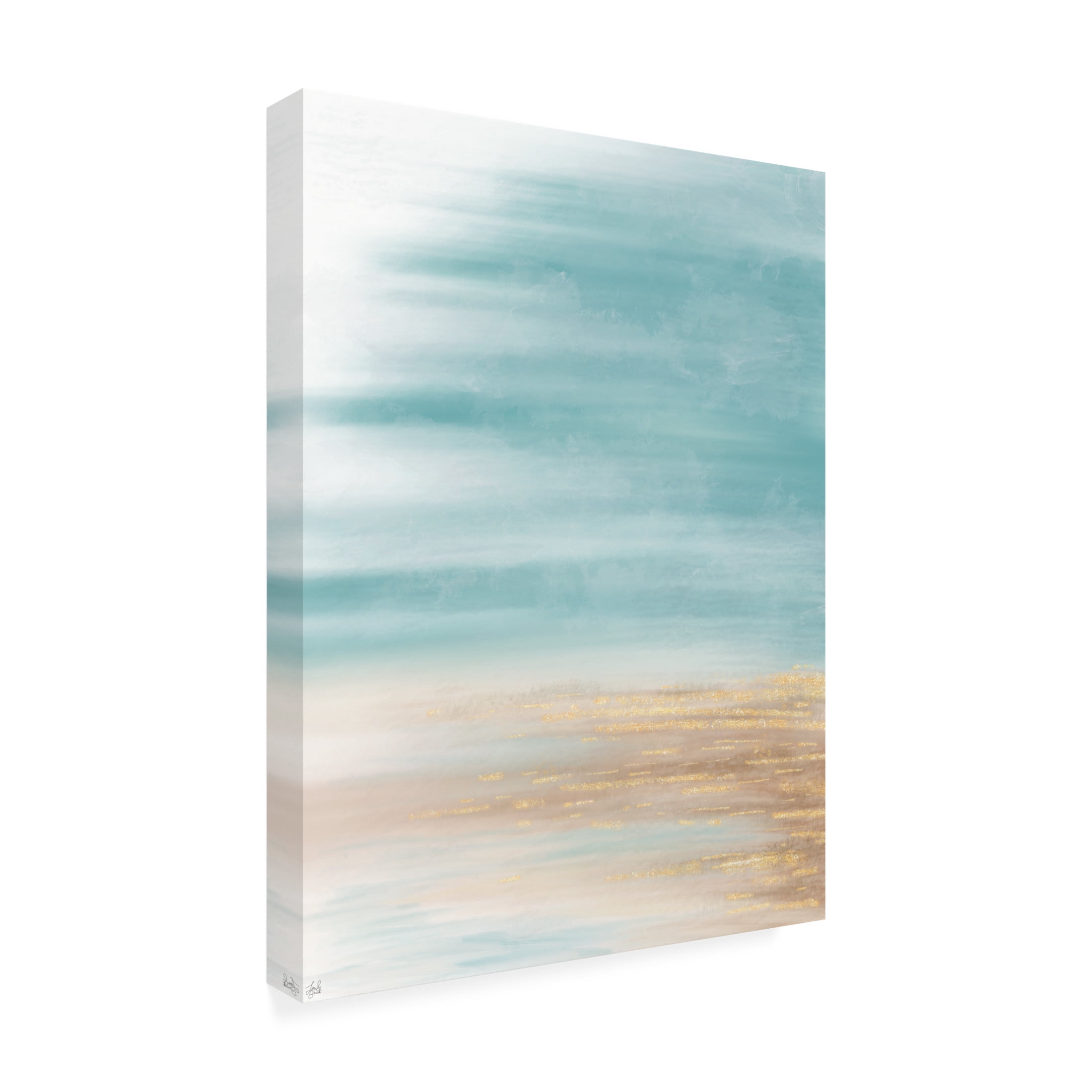 Canvas Wall Art - Line and Brush 'Beach Blur' Wall Art for Living Room, Bedroom, or Office Décor by Trademark Fine Art - 14 x 19 Inches