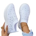 thumbnail image 4 of EKVAHL Slip On Sneakers for Women, Orthopedic Rhinestone Mesh Arch Support Walking Shoes, Lightweight Gym Dance Outdoor Daily Sneakers White, 4 of 5