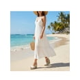 thumbnail image 6 of BLISSFUL STEP Women's Shoes Open Toe Lace Buckle Platform Espadrille Wedge Heels Sandals White 5.5, 6 of 7