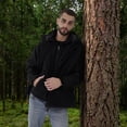 thumbnail image 2 of Chamarra para Hombre Impermeable con Gorro de Invierno para Senderismo Negro, 2 of 9