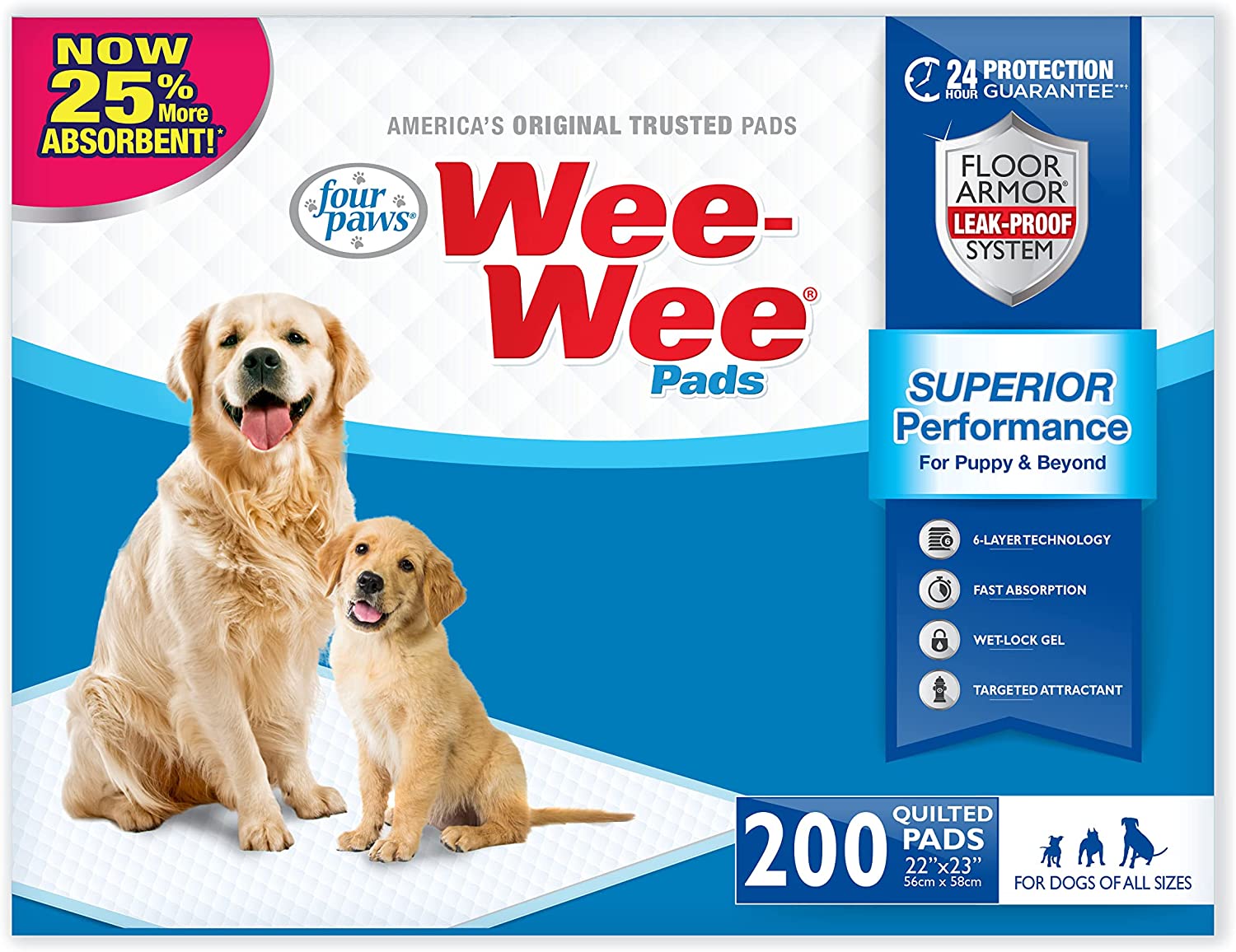 WeeWee Superior Performance XLarge Dog Pee Pads Dog & Puppy Pads