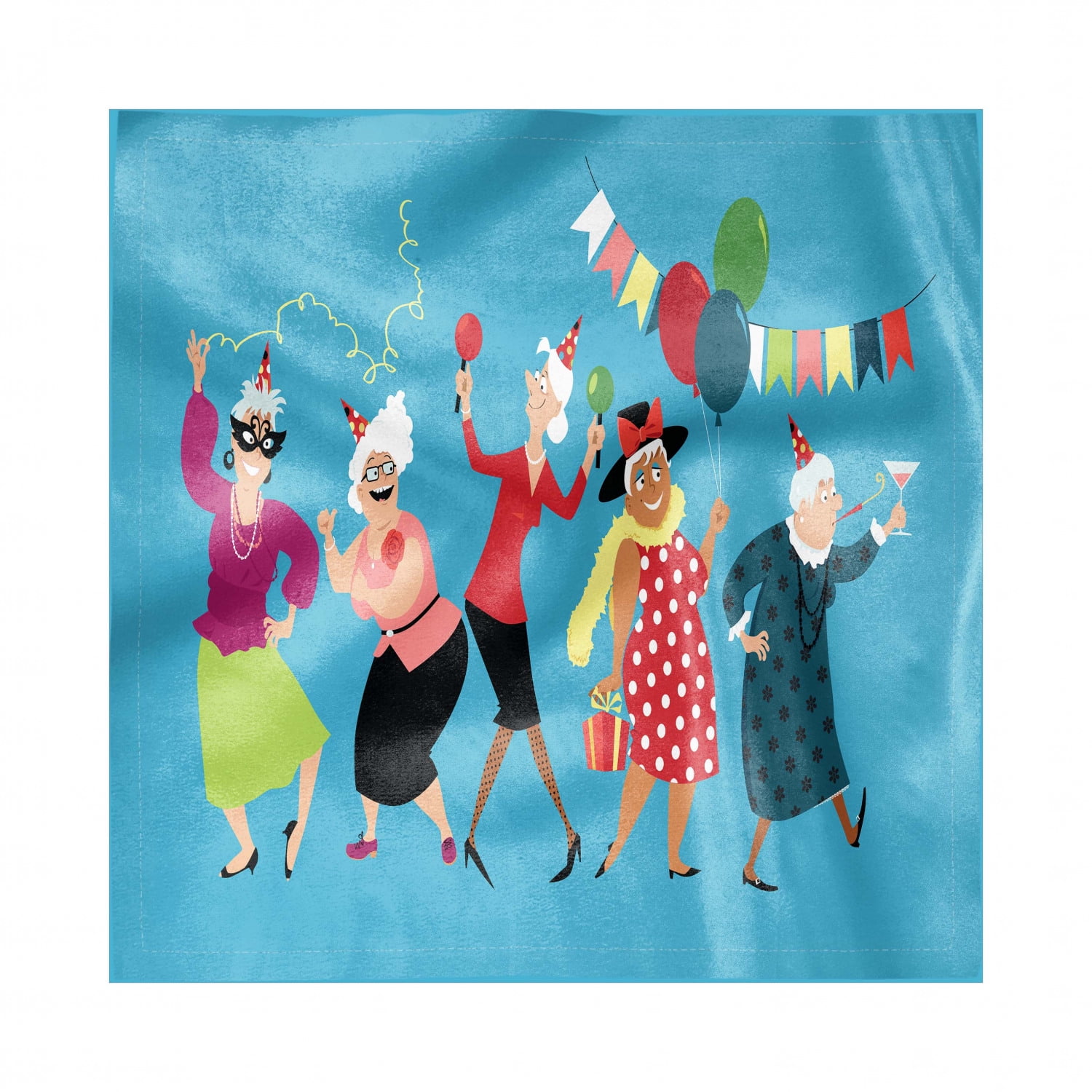 Retirement Party Decorative Napkins Set Of 4 Mature Ladies Group Dancing And Celebrating Holiday Together Graphic Image Silky Satin Fabric For Brunch Dinner Party 12 Multicolor By Ambesonne Walmart Com