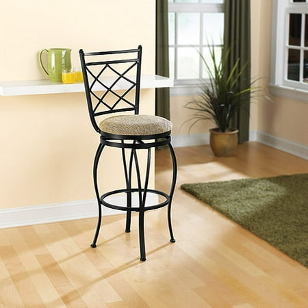 29" Swivel Metal Bar Stool, Black