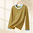 thumbnail image 6 of FSYBOA Girls Long Sleeve Shirts, Crew Neck Casual Striped Fall Kids Pullover Tops Size 11-12T, 6 of 8
