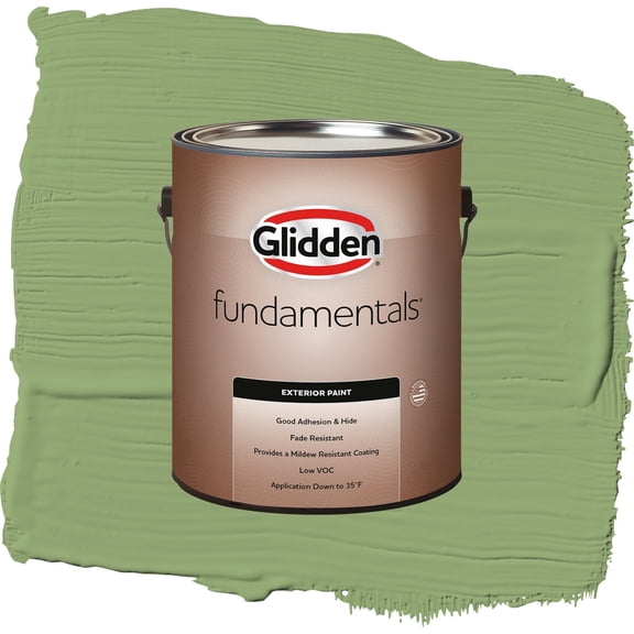 Glidden Fundamentals Luscious Lime Flat Exterior Paint and Primer, 1 Gallon