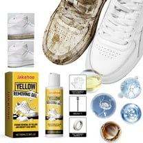 White Shoe Yellowing Remover, Qiopertar Under $5 White Shoe Cleaner Powerful Stain Removal White Shoe Yellowing Gel No Wash Multifunctional Yellowing Brightener 100ml