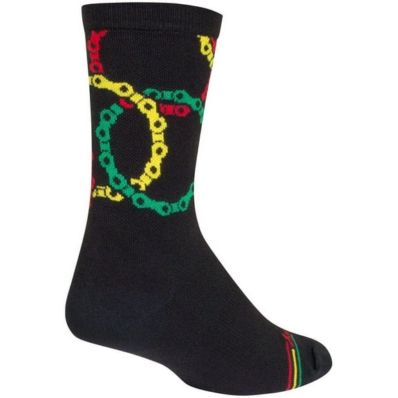 SockGuy Connected Crew Socks - 6 inch, Black/Multi, Large/X-Large