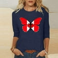 thumbnail image 4 of qucoqpe Women's Summer Tops Fashion Casual Loose Crew Neck 3/4 Sleeve Shirts Graphic Tees Blouses, 4 of 5