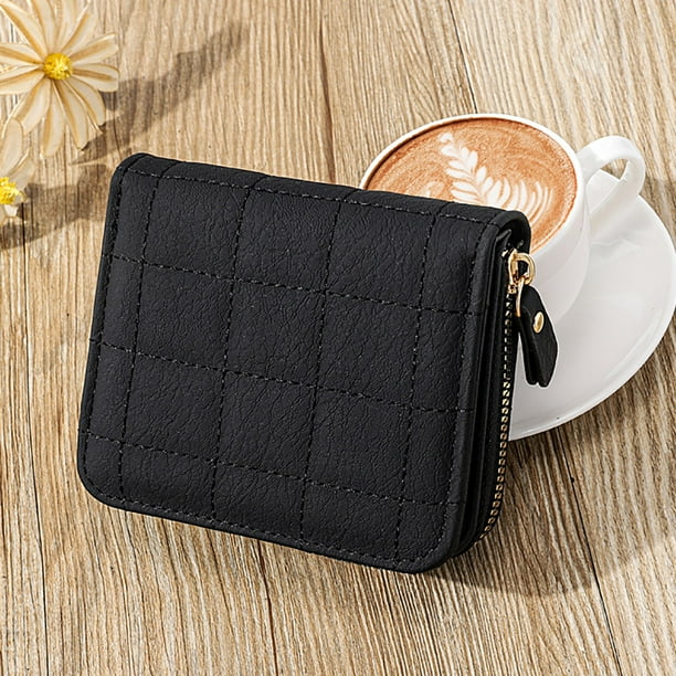 Cartera de moda para mujer monedero corto minimonedero monedero negro Likrtyny Para estrenar Walmart en linea