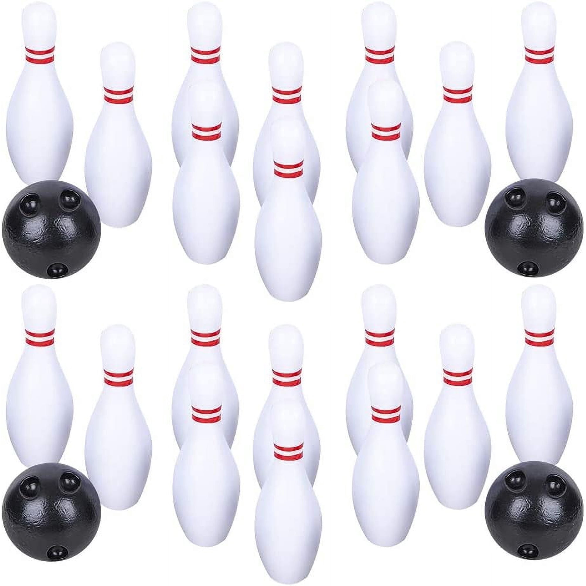 Gamie Kids Bowling Set Ages 3+ – 2 Sets, 10 Pins & Balls Each, Durable Plastic, Indoor/Outdoor Fun, Carnival & Birthday Party Activity for Boys & Girls