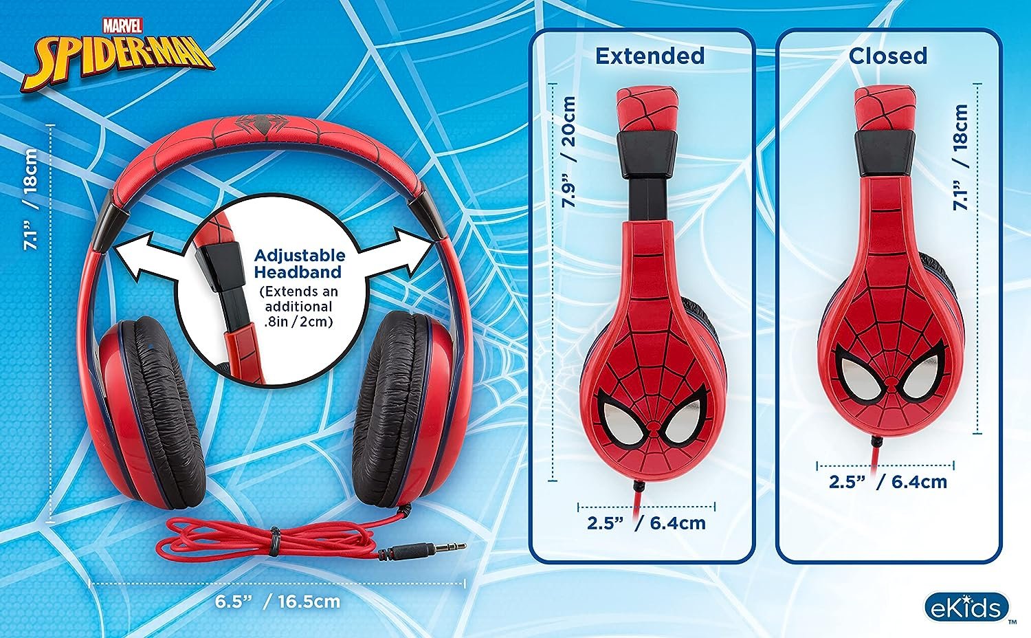 Spiderman Headphones for Kids, Volume Limiting - image 4 of 7