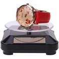 thumbnail image 4 of HUGFEGWE 360° Rotating Turntable Display Stand Double Used Solar or AAA Battery Powered for Jewelry Spinner Watch Collection Shelf Round (White) CJB91-100712, 4 of 6