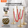 thumbnail image 2 of VEVOR Stanchion Post with Velvet Rope, 6-Pack Crowd Control Stanchion with 4PCS 5FT Red Velvet Ropes, Stainless Steel Queue Barrier Line Divider with Fillable Base & Ball Top for Wedding Museum Party, 2 of 15