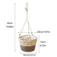 thumbnail image 3 of Woven Seagrass Hanging Planter Basket with Rope, Natural Rattan Pot Hanger for Indoor Outdoor Plants, Straw Flower Basket Holder for Home Garden Decor, 3 of 4