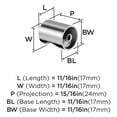 thumbnail image 3 of Amerock Whistle 11/16 inch (18mm) Diameter Polished Chrome Cabinet Knob, 10 Pack, 3 of 3
