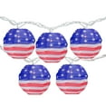 thumbnail image 3 of Northlight American Flag Paper Lantern Patriotic Patio Lights - 8.5' - White Wire - 10ct, 3 of 8