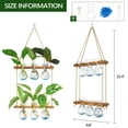thumbnail image 6 of XXXFLOWER Wall Hanging Propagation Station with Wooden Stand 3 Bulb Vase 2 Tiered Planters Wall Terrarium for Home Office Plant Hanger Flower Vases Wall Decor, 6 of 6