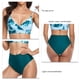 thumbnail image 5 of Bikini Dividido Tie Dye Print Cintura Alta Elástico Transpirable Cómodo Traje De Baño Bikini Para Playa Verde XL, 5 of 7