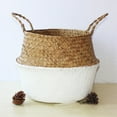 thumbnail image 3 of Home Pastoral Style Round Woven Basket Storage Flower Pot Laundry Bag Foldable, 3 of 3