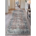 thumbnail image 2 of Bloom Rugs Washable Non-Slip 10 ft Runner - Brick / Dark Blue Traditional Oriental Runner for Entryway, Hallway, Bathroom, and Kitchen - Exact size: 2'6" x 10', 2 of 10