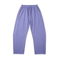 thumbnail image 5 of Breathable Casual Trousers for Women Solid Stripe Elastic Loose Wide Leg Trousers With Pocket Relaxing at Home Clothes, 5 of 7
