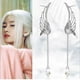 thumbnail image 1 of Par Aretes Alas De Angel Y Perla Cruzado Arete Trepador, 1 of 5
