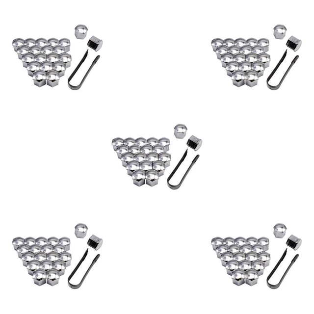 Sidaley 20 piezas de tapas de tuercas de rueda de coche, decoración de tapa de tornillo de cubo automático de 17-21mm, llantas de neumático chapado en plata 21mm 5piezas