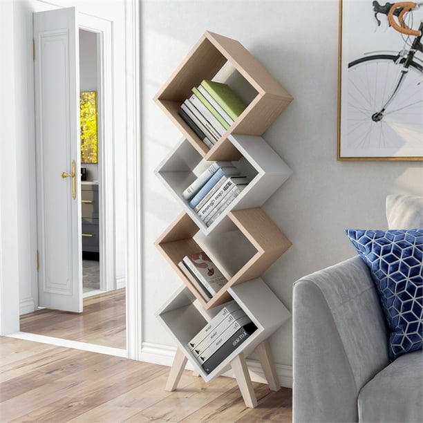 Furniture of America Yarmow Modern Wood 4 Shelf Bookcase in White