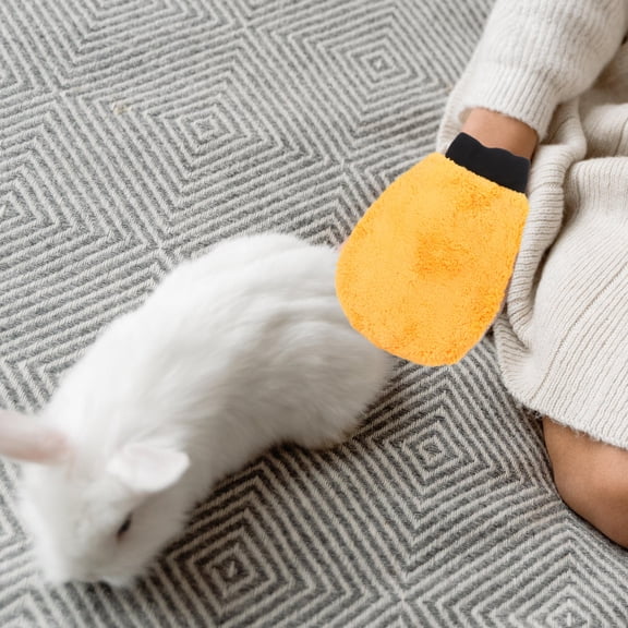 Soimiss 2Pcs Pet Anti Bite Gloves Orange Thicken Protection Small Animal Gloves