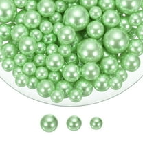 Uxcell 150 Pcs Pearl Bead for Vase Filler, 20/14/10mm Faux Pearl Floating Beads Makeup NO Hole for Candles Centerpieces Table Scatter Wedding Home Decoration(Bright Green)