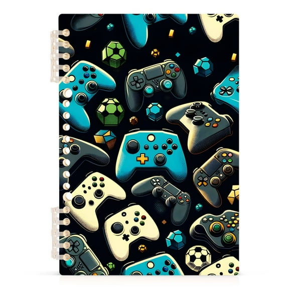 Spiral Notebooks Gaming Controller 60 Sheets 120 Pages A5 Journal Notepad 8.3x5.7 Inch Thick Adjustable College Ruled Paper