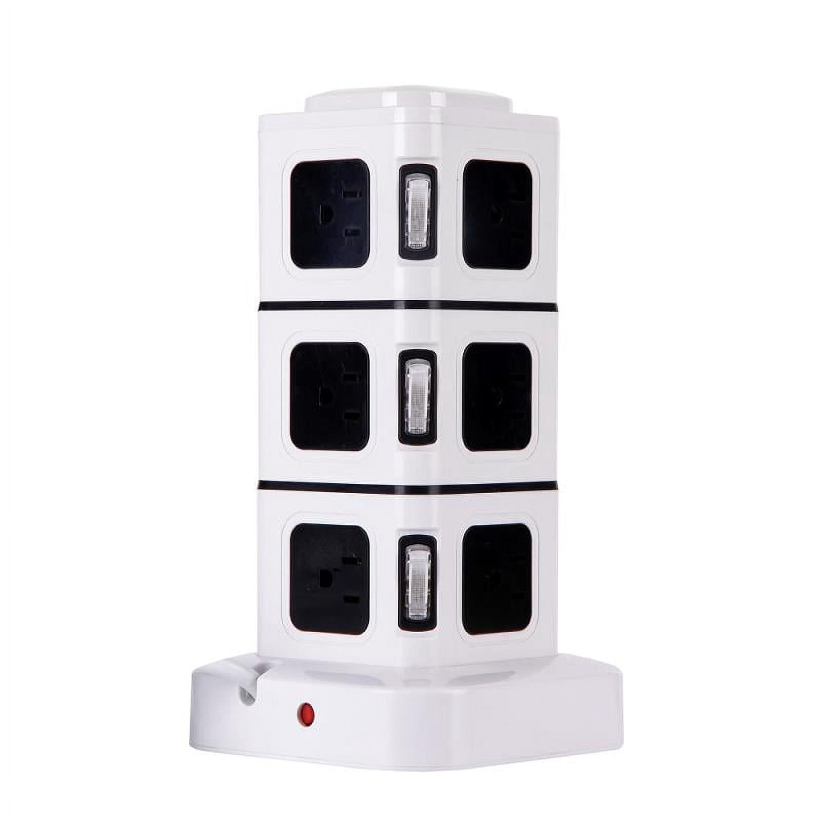 12-Outlet Surge Protector Power Strip – 6.5ft Cord, White Power Socket for Home, Office & Electronics