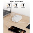 thumbnail image 4 of Enchufe plano Power Strip okleeic de 3 pies con 3 salidas y 3 puertos USB, 4 of 7