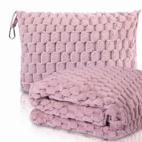 Tlanket- Clip On Travel Pillow & Blanket-PINK