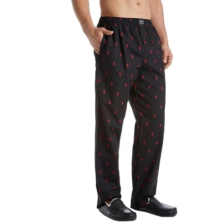 Polo Ralph Lauren Mens Big Man All Over Pony Woven Sleep Pant RY27RX X-Large Tall Black/White Polo Player 1