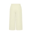thumbnail image 4 of Men's Long Sweat Shorts Cotton Below Knee Capris with Pockets Drawstring Elastic Waistband Straight Leg Capri Pants Size 3XL Beige, 4 of 6