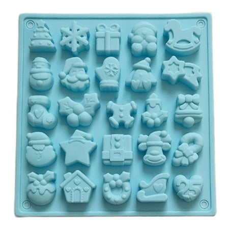 

Fusipu 25 Cavities Cake Mould Non-stick Reusable Baking Silicone Christmas Snowman Fondant Chocolate Candy Mold for Bakery