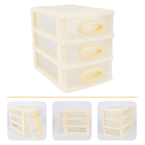 LITINKIMI 1Pc Yellow Plastic Storage Cabinet with Multi Layer Drawers for Home and Office Storage