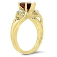 thumbnail image 2 of Dazzlingrock Collection 1.75 Carat (ctw) 10K Garnet & White Topaz Bridal 3 Stone Engagement Ring 1 3/4 CT, Yellow Gold, Size 6, 2 of 4