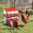 thumbnail image 2 of Yiwa 6-Hole Chicken Nesting Box for Laying Eggs with Metal Legs, Roll out Nesting Boxes for Chicken Coop Hens Poultry, Heavy Duty Chicken Egg Laying Box with Lid Cover and Perch to Protect Eggs(Red), 2 of 7