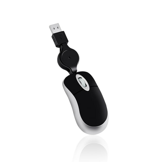 Langgg Computer Ultra-lightweight Mouse Wired Optical 1000 DPI Universal Telescopic Retractable Ergonomic Design Gaming Mice for Kids Black