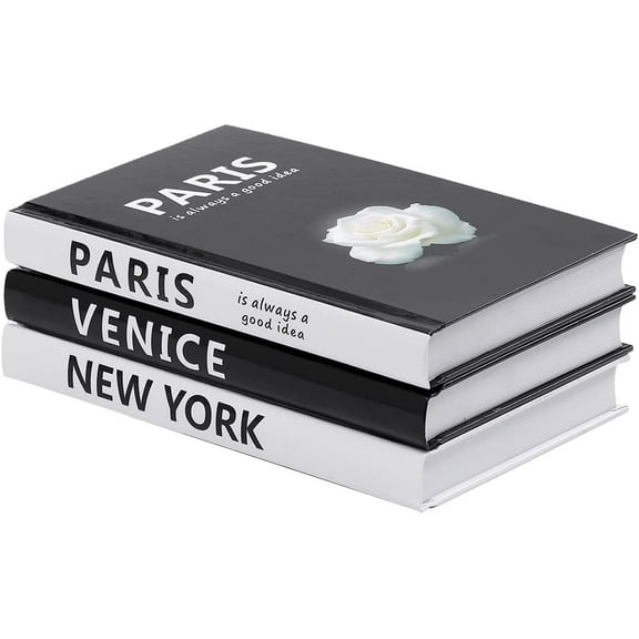 Felhcc Decorative Books for Home Decor, 3 Pack Coffee Table Books Decor