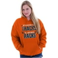 thumbnail image 3 of Finding Tracks Taking Racks Hunting Unisex Plus Fleece Graphic Hoodie Brisco Brands 2X, 3 of 5