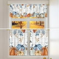 thumbnail image 6 of Fall Kitchen Curtains for Windows, Fall Decorations Wooden Pumpkin Valances, Autumn Curtains and Valances Set Leaves Decor for Cafe Living Room Tier Set Thanksgiving, 6 of 6