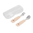 thumbnail image 2 of Toddler Fork Spoon Cartoon Shape, Silicone 316 Stainless Steel Dishwasher Safe Compact Design For Independent Eating Training, 2 of 8